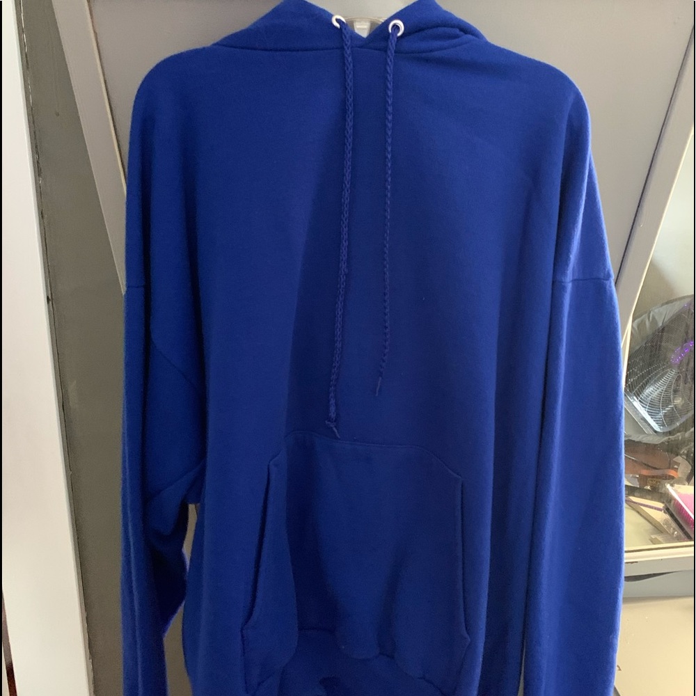 plain blue hoodie